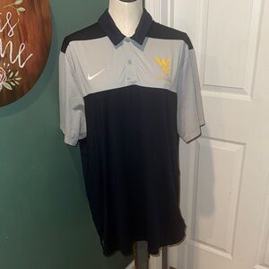 Men's Nike Polo Shirt XL. WVU MOUNTAINEERS- BLUE/gray